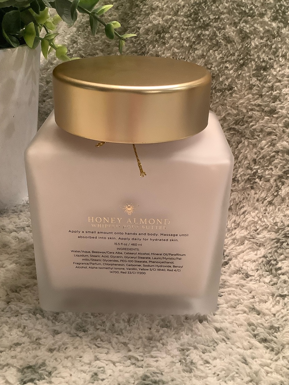 Honey Almond Scented Whipped Body Butter NWT 15.50oz XL glass jar - Picture 4 of 12